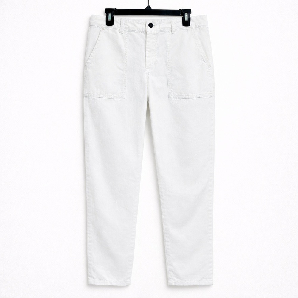 Bella Dahl White Pants 28 Relaxed Straight‎ Crop Coastal Cali Clean Minimalist